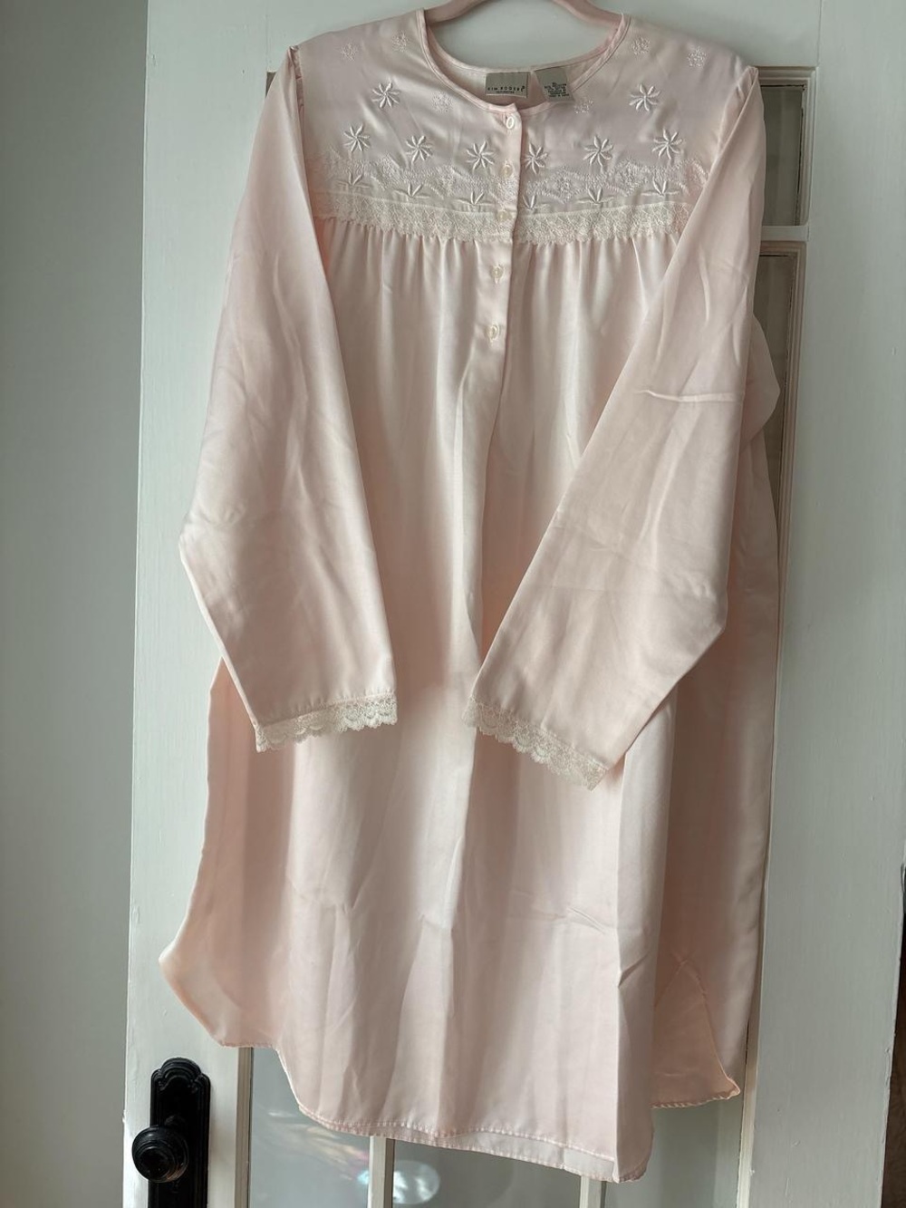Vintage Granny Core Nightgown Embroidery & Lace Size XL Kim Rodgers Romantic
